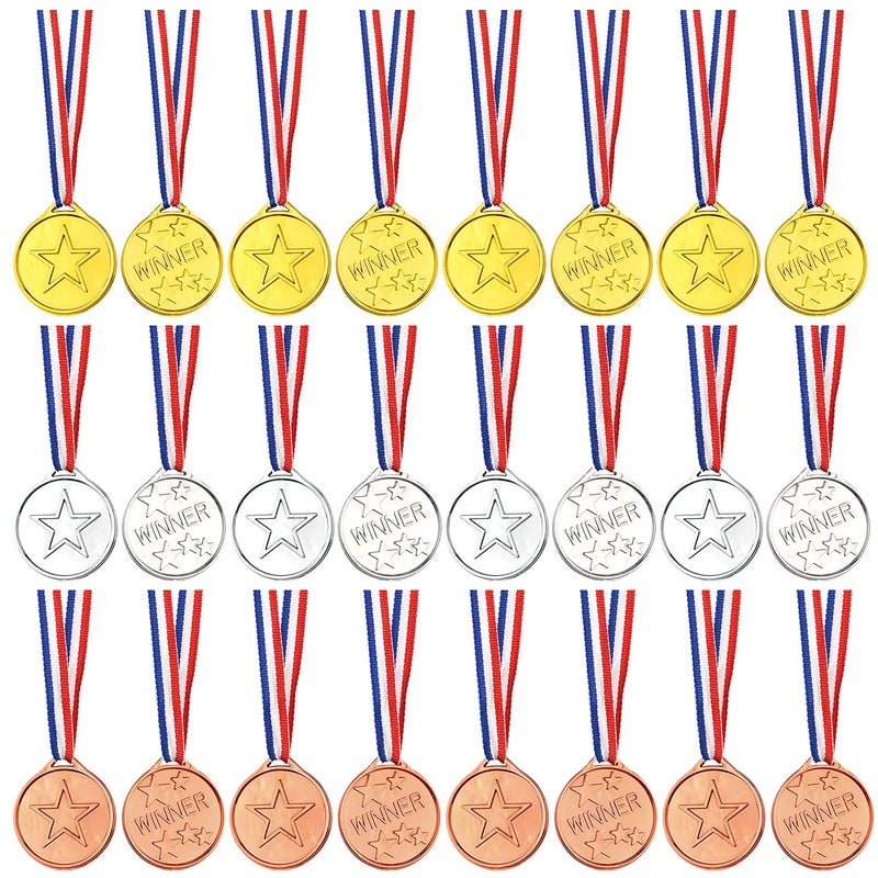 FEPITO 36 Pieces Winner Medals for Children Plastic for Party Decorations and Sports Awards